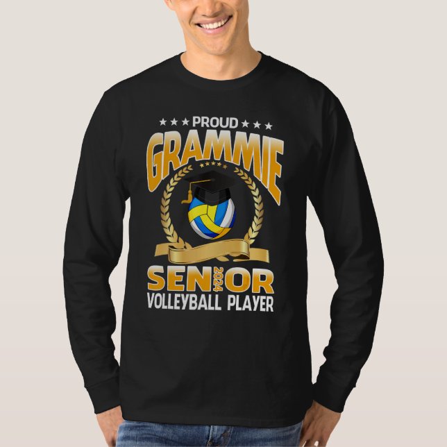 T-shirt Proud Grammie Senior 2024 Volleyball Player Gradua (Devant)