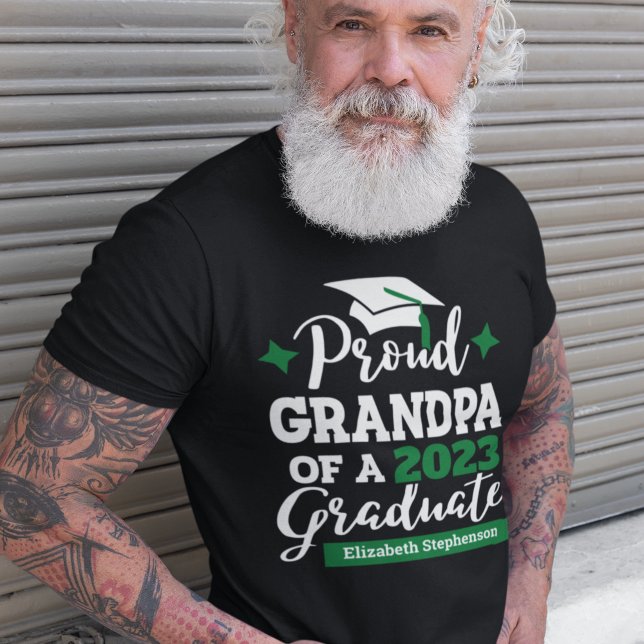 T-shirt Proud Grand-père 2023 diplômé vert nom casquette (Créateur téléchargé)