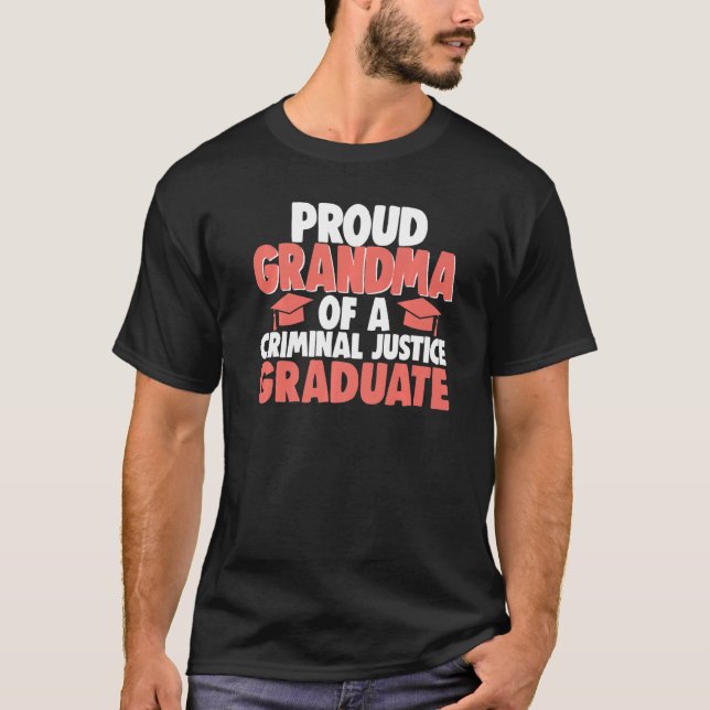 T-shirt Proud Grandma Of Criminal Justice Graduate Women L (Devant)