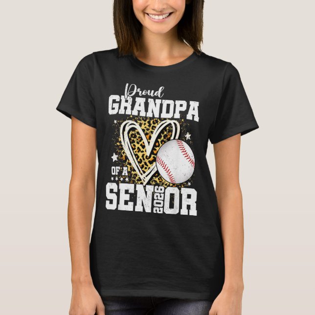 T-shirt Proud Grandpa Of A 2026 Senior Baseball Graduation (Devant)