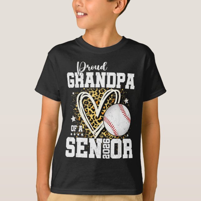 T-shirt Proud Grandpa Of A 2026 Senior Baseball Graduation (Devant)
