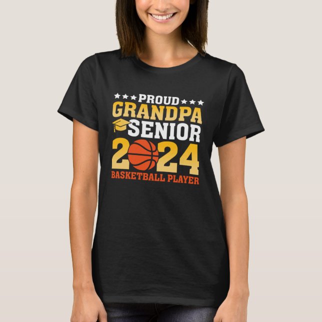 T-shirt Proud Grandpa Senior Class of 2024 Basketball Play (Devant)