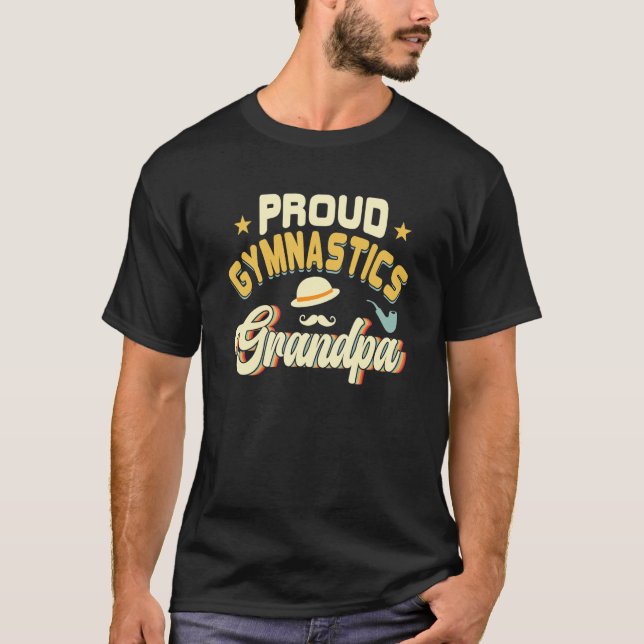 T-shirt Proud Gymnastics Grandpa Gymnast Father's Day Vint (Devant)
