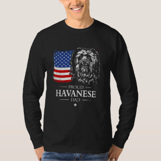 T-shirt Proud Havanese Dad American Flag Patriotic Dog