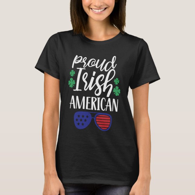 T-shirt Proud Irish American Ireland Roots Family Us Usa A (Devant)