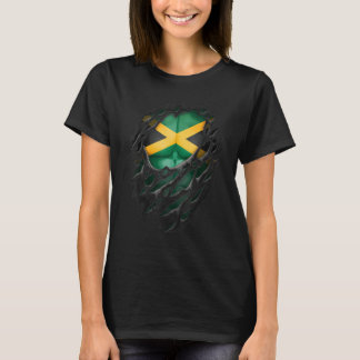 T-shirt Proud Jamaican Roots Heritage Torn Ripped Jamaica