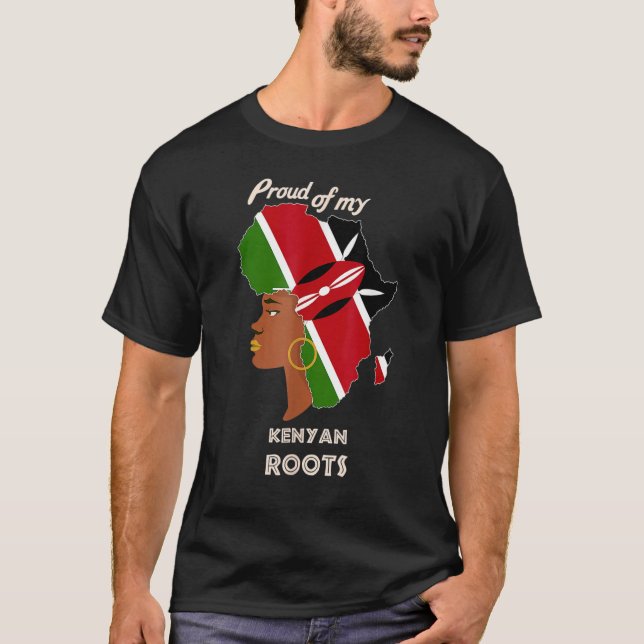 T-shirt Proud Kenyan Roots Black History Month Women's (Devant)