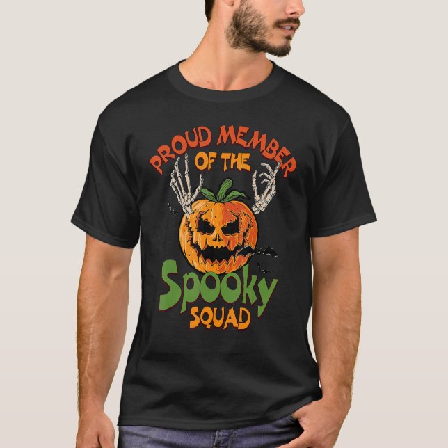 T-shirt Proud Member Of The Spooky Squad Spooky Season Hal (Devant)