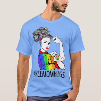 T-shirt Proud Mom Free Mom Hugs LGBT Mom Rainbow LGBTQ Gay