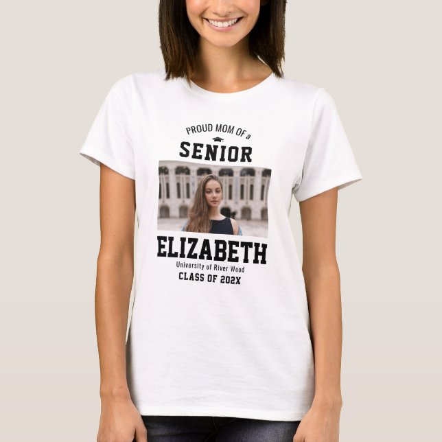 T-shirt Proud Mom Senior Custom Year Graduate Parent (Devant)