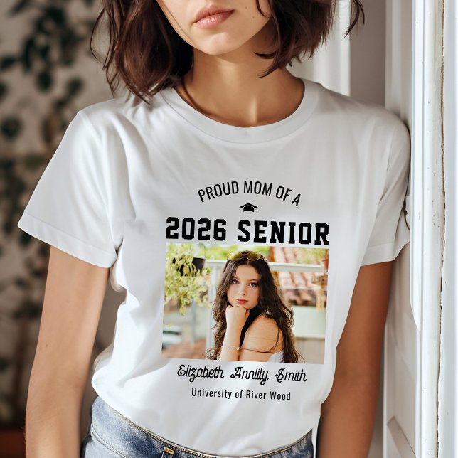 T-shirt Proud Mom Senior Custom Year Graduate Photo Parent (Créateur téléchargé)