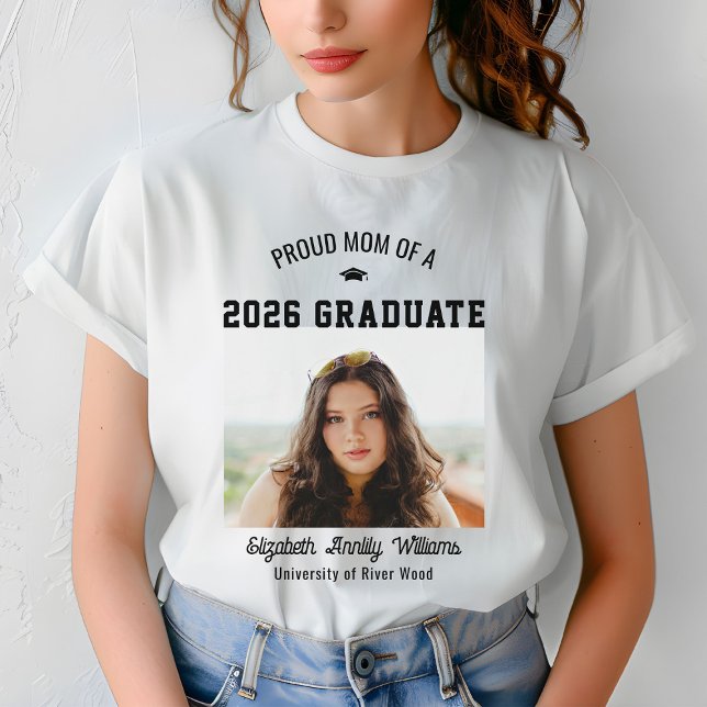 T-shirt Proud Mom Senior Custom Year Graduate Photo Parent (Créateur téléchargé)