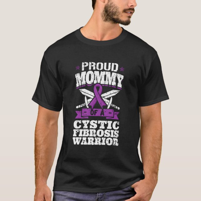 T-shirt Proud Mommy Of A Cystic Fibrosis Warrior Awareness (Devant)