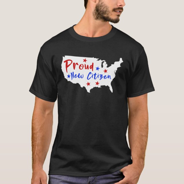 T-shirt Proud New Citizen Women USA Citizen American Flag  (Devant)