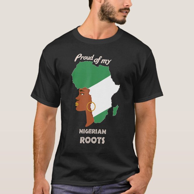 T-shirt Proud Nigerian Roots Black History Month Women's (Devant)