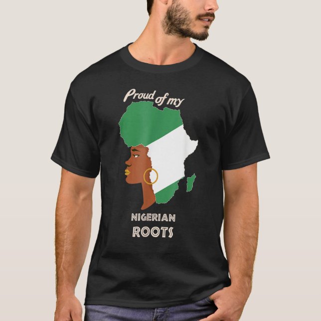 T-shirt Proud Nigerian Roots Black History Month Women's (Devant)