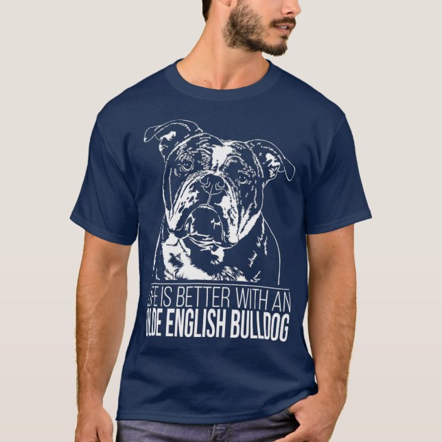 T-shirt Proud Olde English Bulldog vie meilleur chien (Devant)