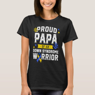 T-shirt Proud Papa D'Un Guerrier Vers Le Bas Syndrome Sens