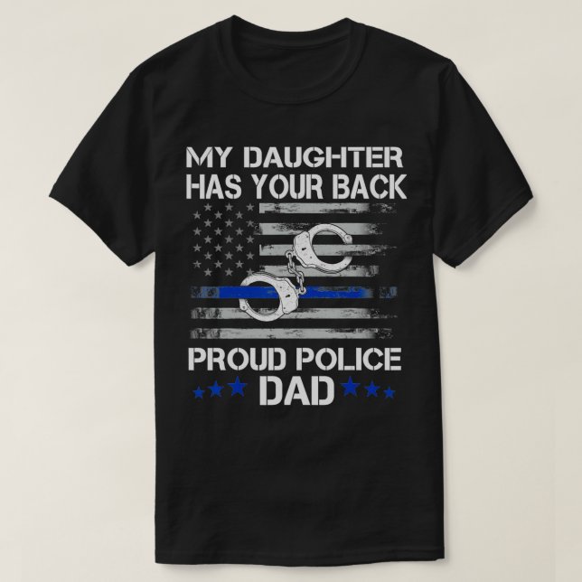 T-shirt Proud Papa d'un officier de police Thin Li (Design devant)