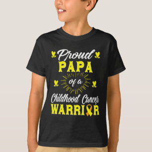 T-shirt Proud Papa D'Une Enfance Cancer Guerrier Sensibili