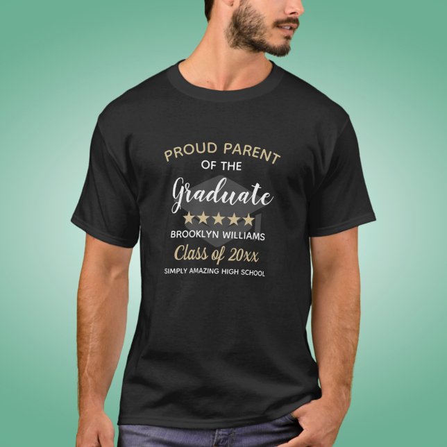 T-shirt Proud Parent Of The Graduate Text Class Year Name (Créateur téléchargé)