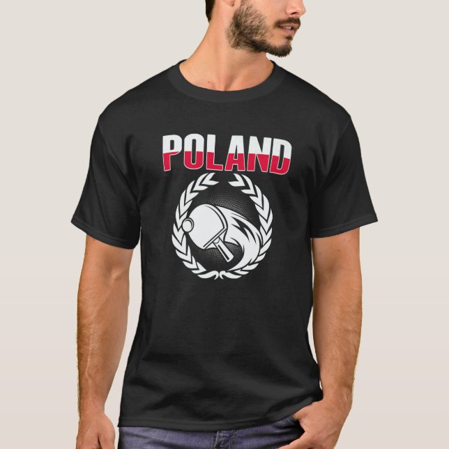 T-shirt Proud Poland Table Tennis  Polish Ping Pong Suppor (Devant)