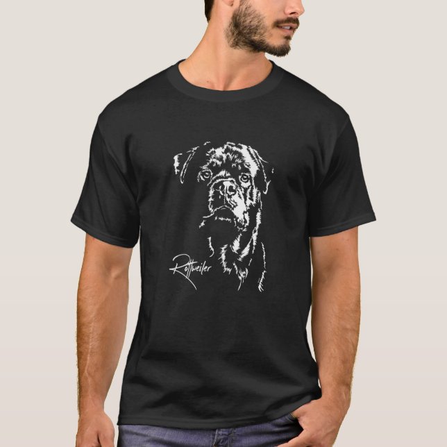 T-shirt Proud Rottweiler portrait dog mom dog (Devant)