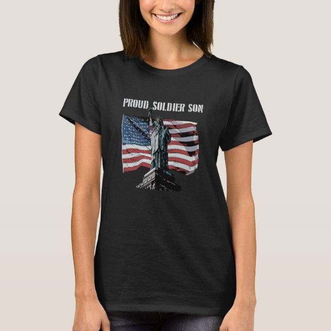 T-shirt Proud Soldier Son American Patriotic USA Patriotis (Devant)