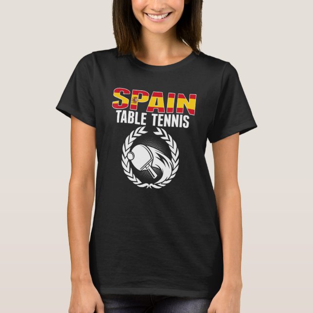 T-shirt Proud Spain Table Tennis   Spanish Ping Pong Suppo (Devant)