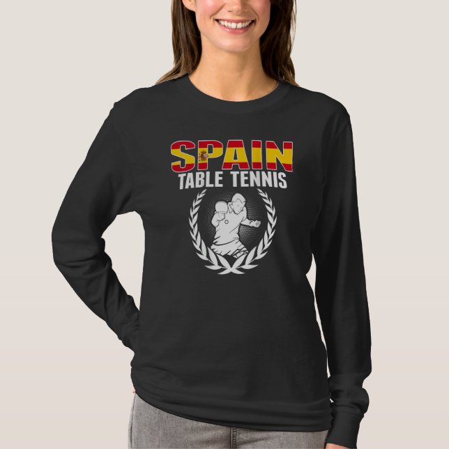 T-shirt Proud Spain Table Tennis  Spanish Ping Pong Suppor (Devant)