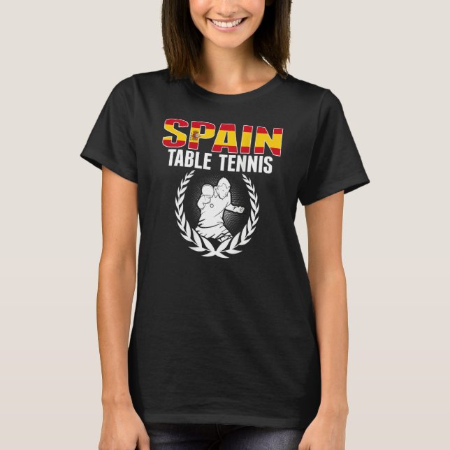 T-shirt Proud Spain Table Tennis  Spanish Ping Pong Suppor (Devant)