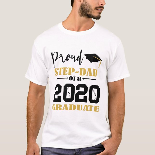 T-shirt Proud Step Papa d'un diplômé de 2020 (Devant)