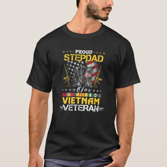 T-shirt Proud Stepdad of A Vietnam Veteran Son Daughter is (Devant)