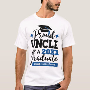 T-shirt Proud Uncle 2022 diplômé noir bleu nom de moule