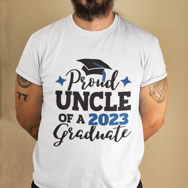T-shirt Proud Uncle 2022 diplômé noir bleu tassel (Créateur téléchargé)