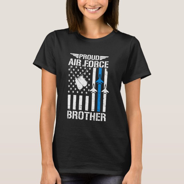 T-shirt Proud US Air Force Brother USAF Veteran Flag Ameri (Devant)