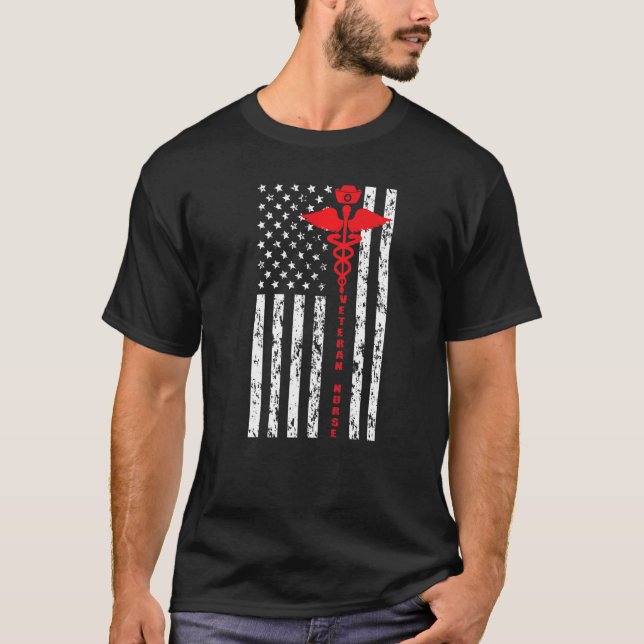 T-shirt Proud Veteran Nurse US Flag Veteran Nursing  1 (Devant)