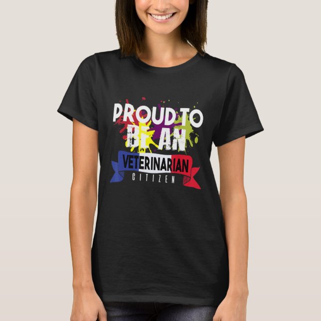 T-shirt Proud veterinarian citizen Profession career worke (Devant)
