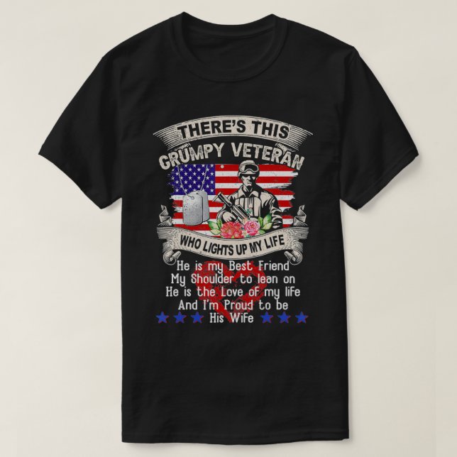 T-shirt Proud Wife of Grumpy Veteran  (Design devant)