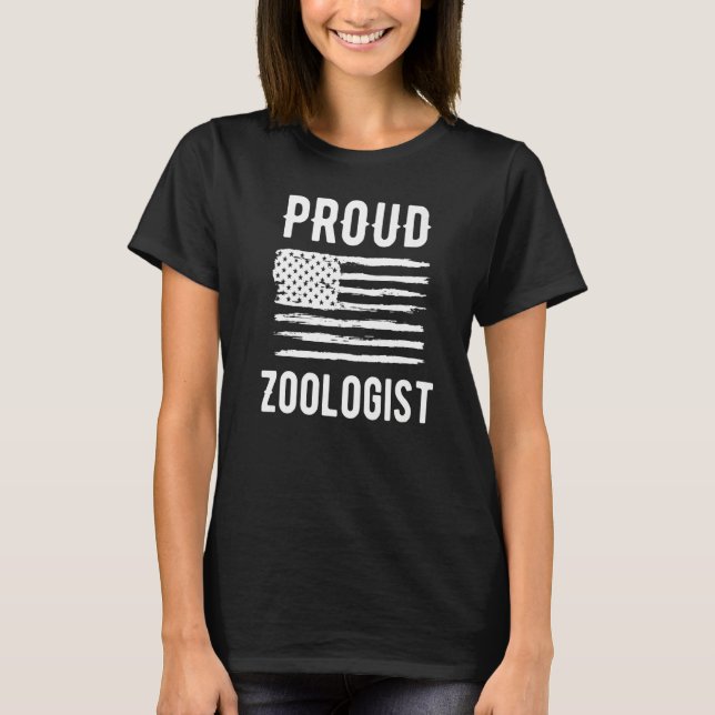 T-shirt Proud Zoologist Profession American Flag Premium (Devant)
