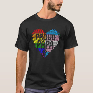 T-shirt Prouve Papa Lgbt Avec Arc En Ciel Et Drapeau Trans