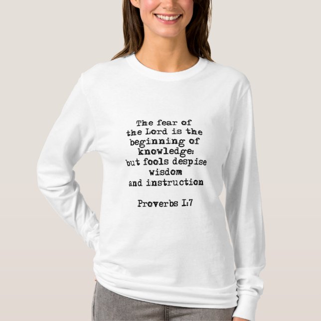 T-shirt Proverbes 1:7| La peur du Seigneur (Devant)