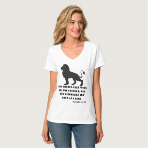 T-shirt Proverbes 28:1 Bible Verse Citation KJV Femmes V-C