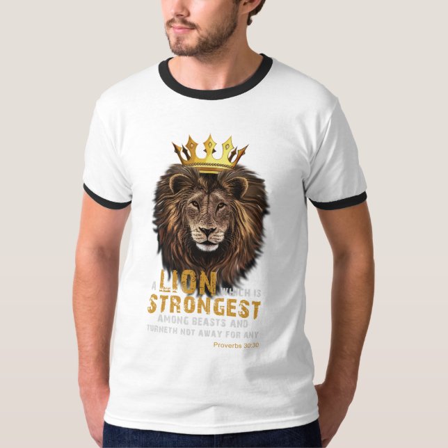 T-shirt Proverbes 30:30 KJV Bible Scripture Hommes (Devant)