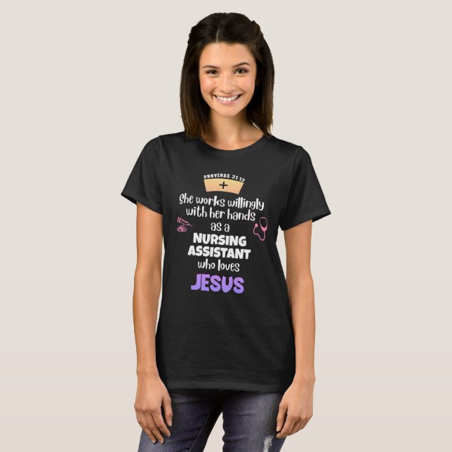 T-shirt Proverbes 31 ASSISTANT INFIRMIER CHRÉTIEN (Devant entier)