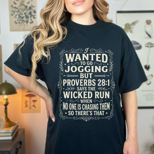 T-shirt Proverbes drôles 28:1 Jogging Humour Citation