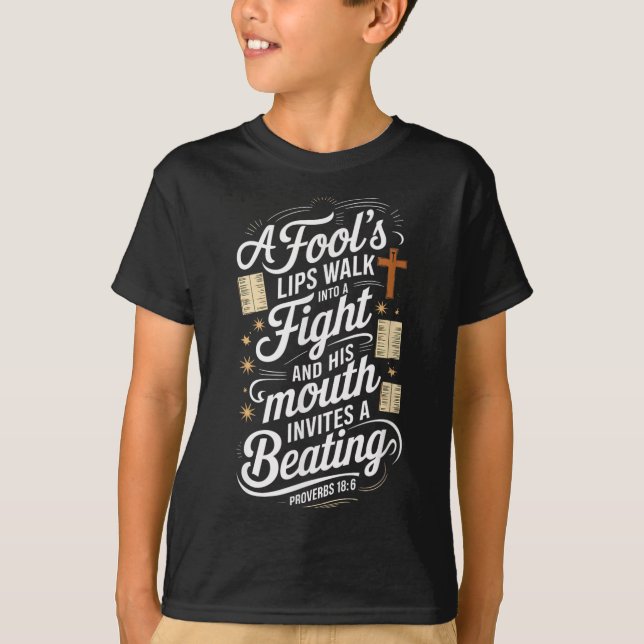 T-shirt Proverbs 18 6 _ Bible Verse  (Devant)