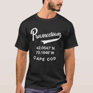 T-shirt Provincetown Cape Cod Coordonnées Retro