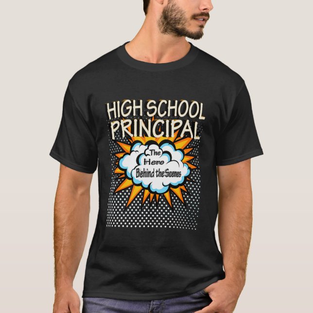 T-shirt Proviseur de lycée - Métier de héros drôle (Devant)