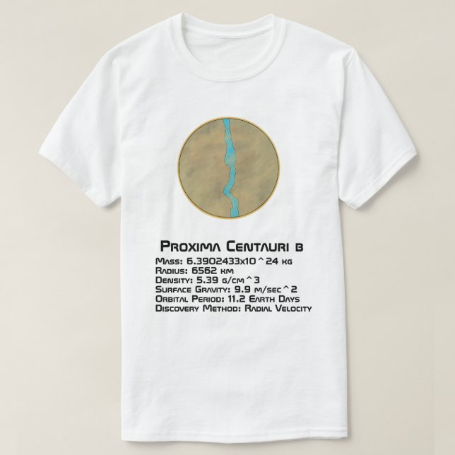 T-shirt Proxima Centauri b Données techniques (Design devant)